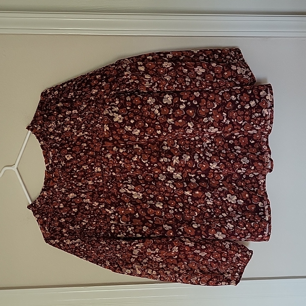 Susana Burgundy Floral Blouse
